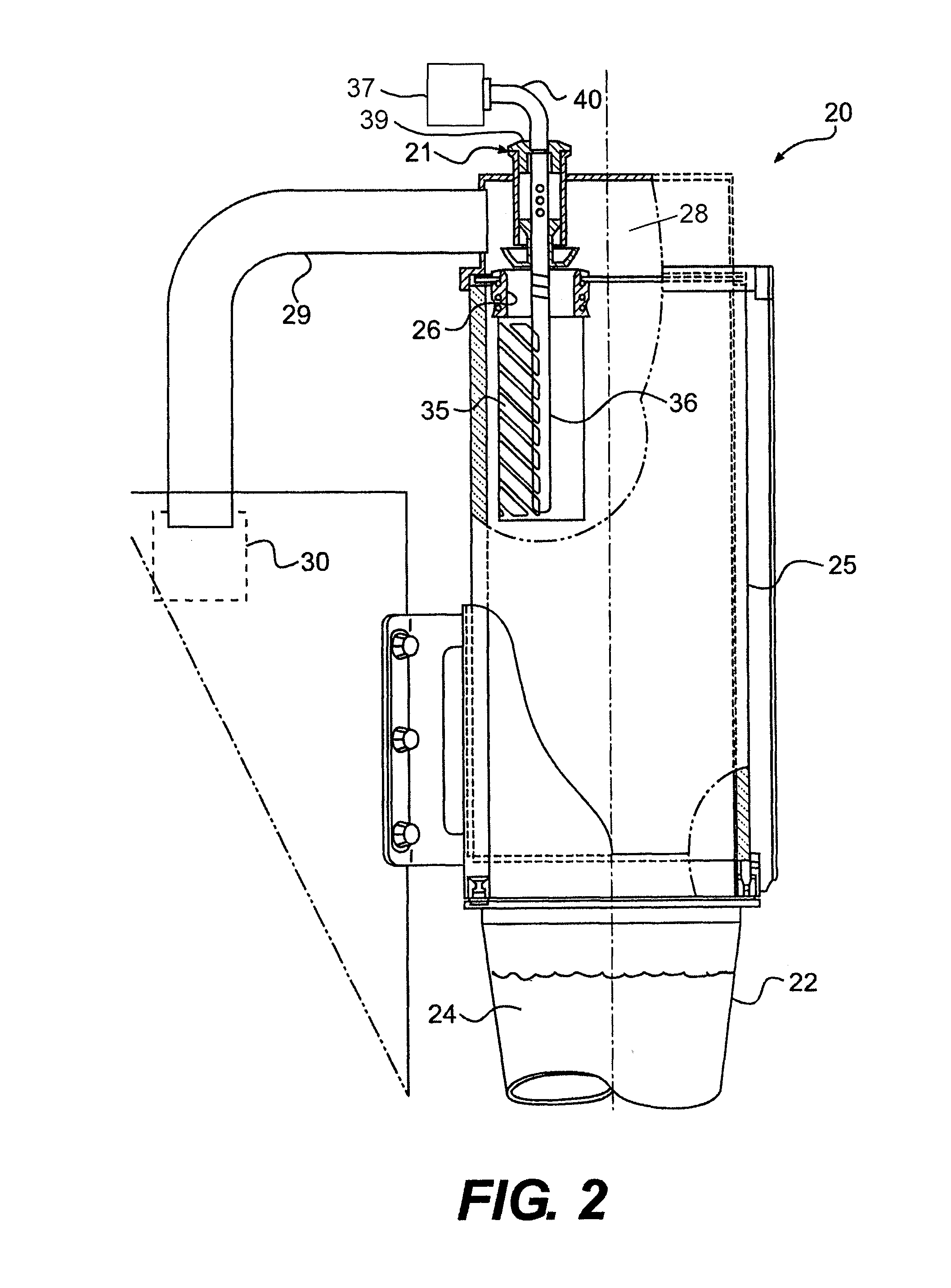 Automatic flow blocking system for reverse pulse filter cleaning
