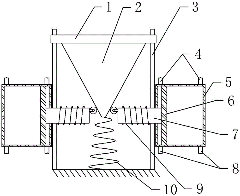 Wedge block type flow delivery device used for artificial hill