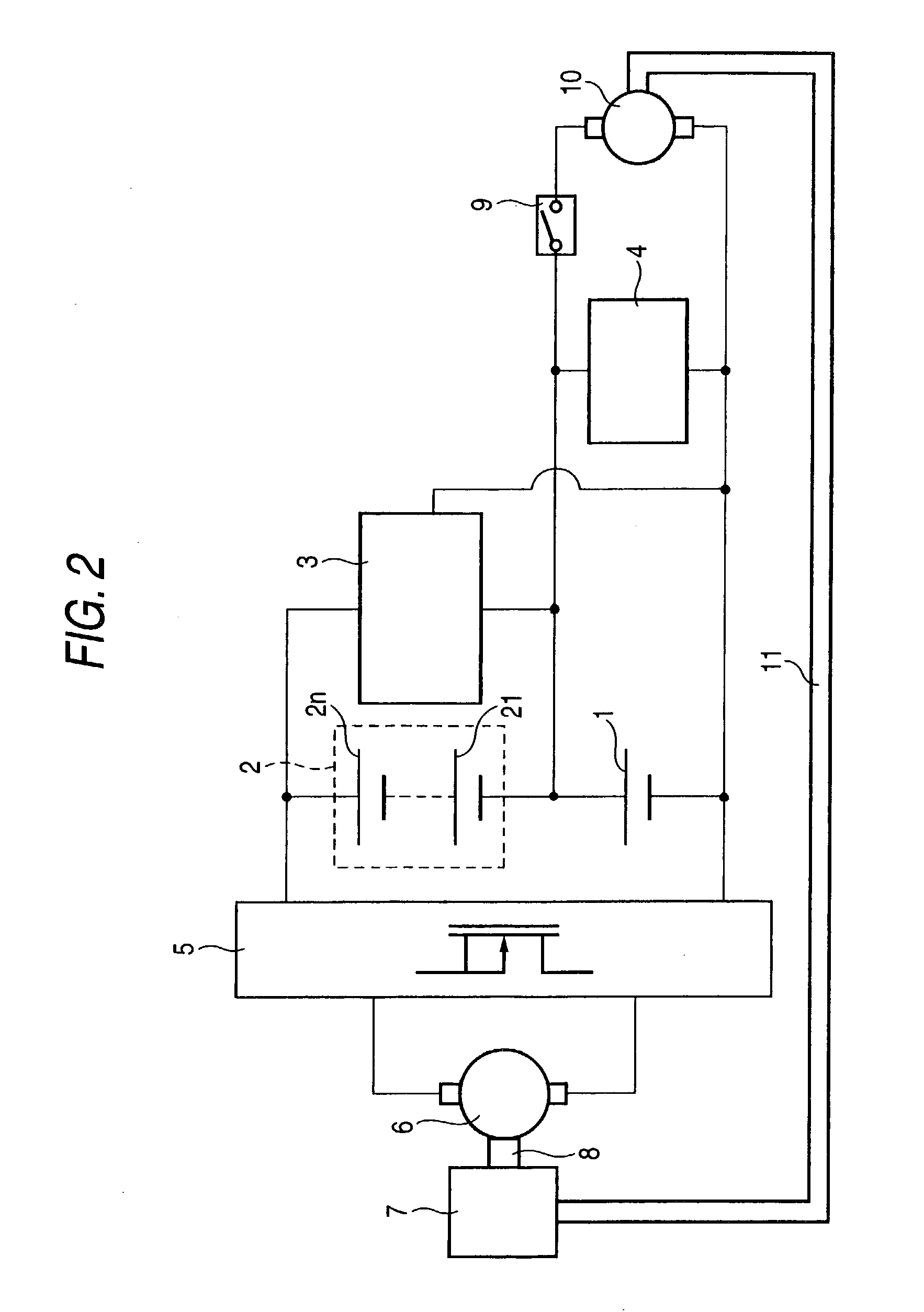 Battery power circuit and automobile battery power circuit