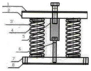 Low-frequency large-damping spring composite vibration isolator