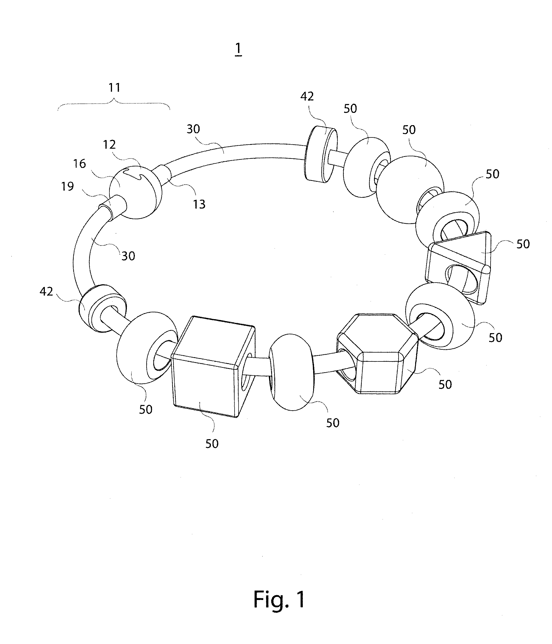 Articles of jewelry with provision for magnetic interaction