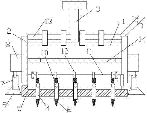 Scraper blade mechanism of ground flattening combined device