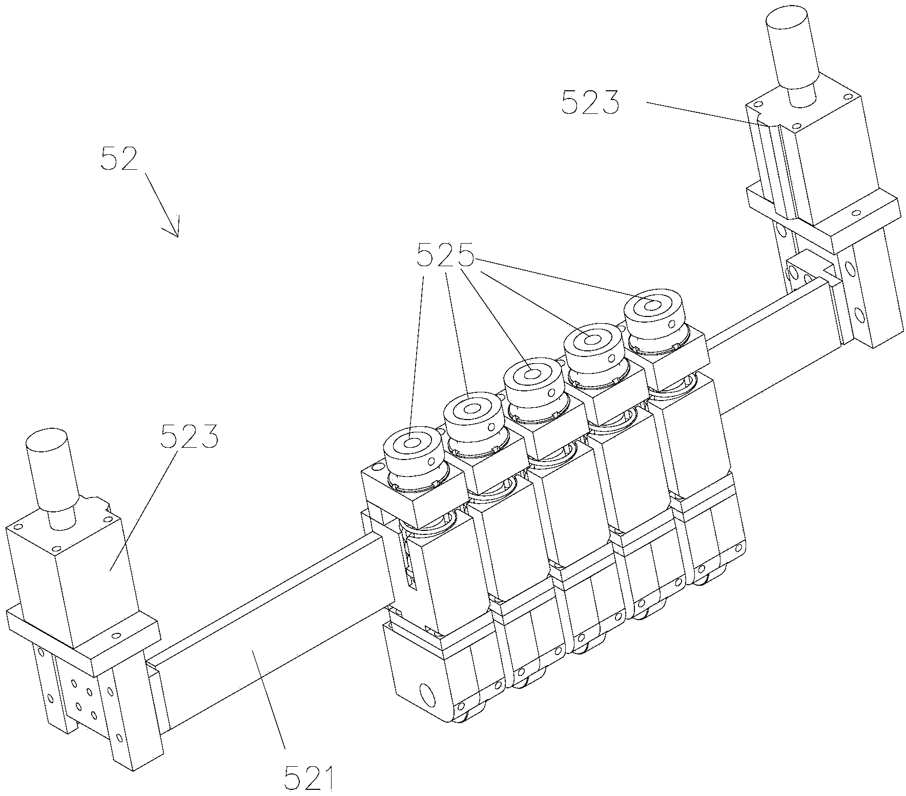 Unpowered stripping magnetic strip scalding mechanism of automatic film laminating point welding machine