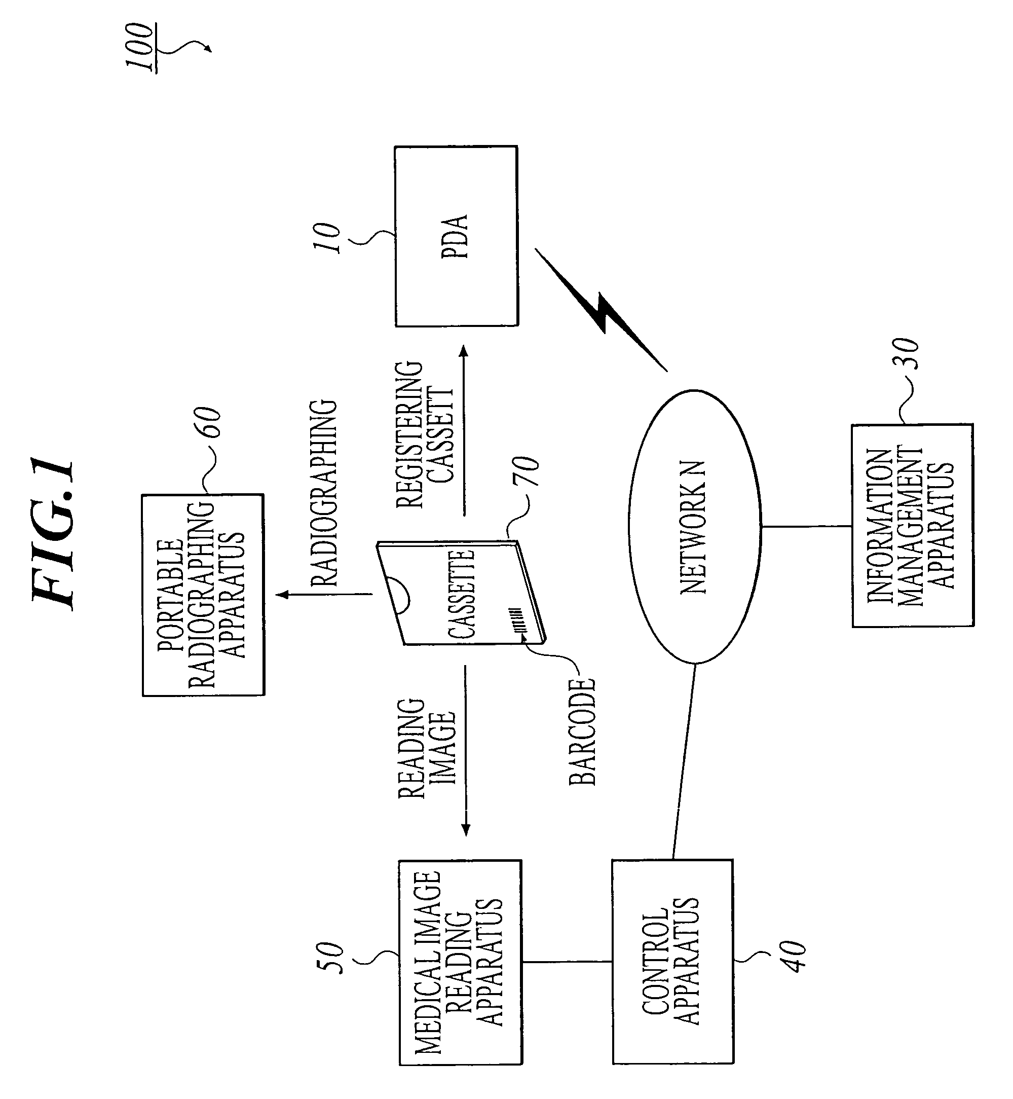 Medical image radiographing system and portable radiographing information apparatus