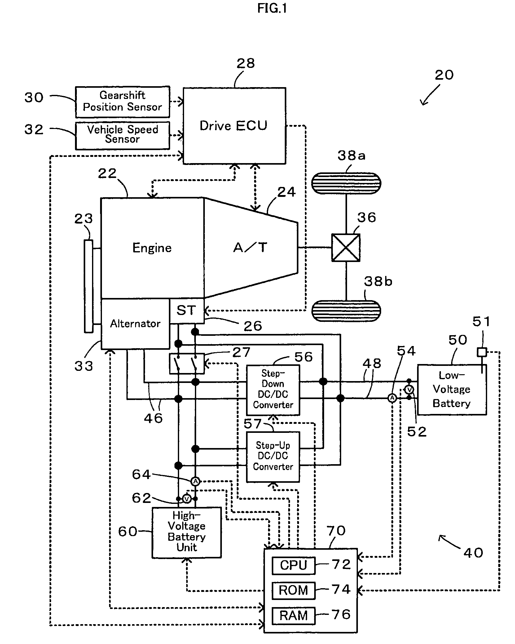 Battery device, internal combustion engine system including battery device, and motor vehicle equipped with internal combustion engine system