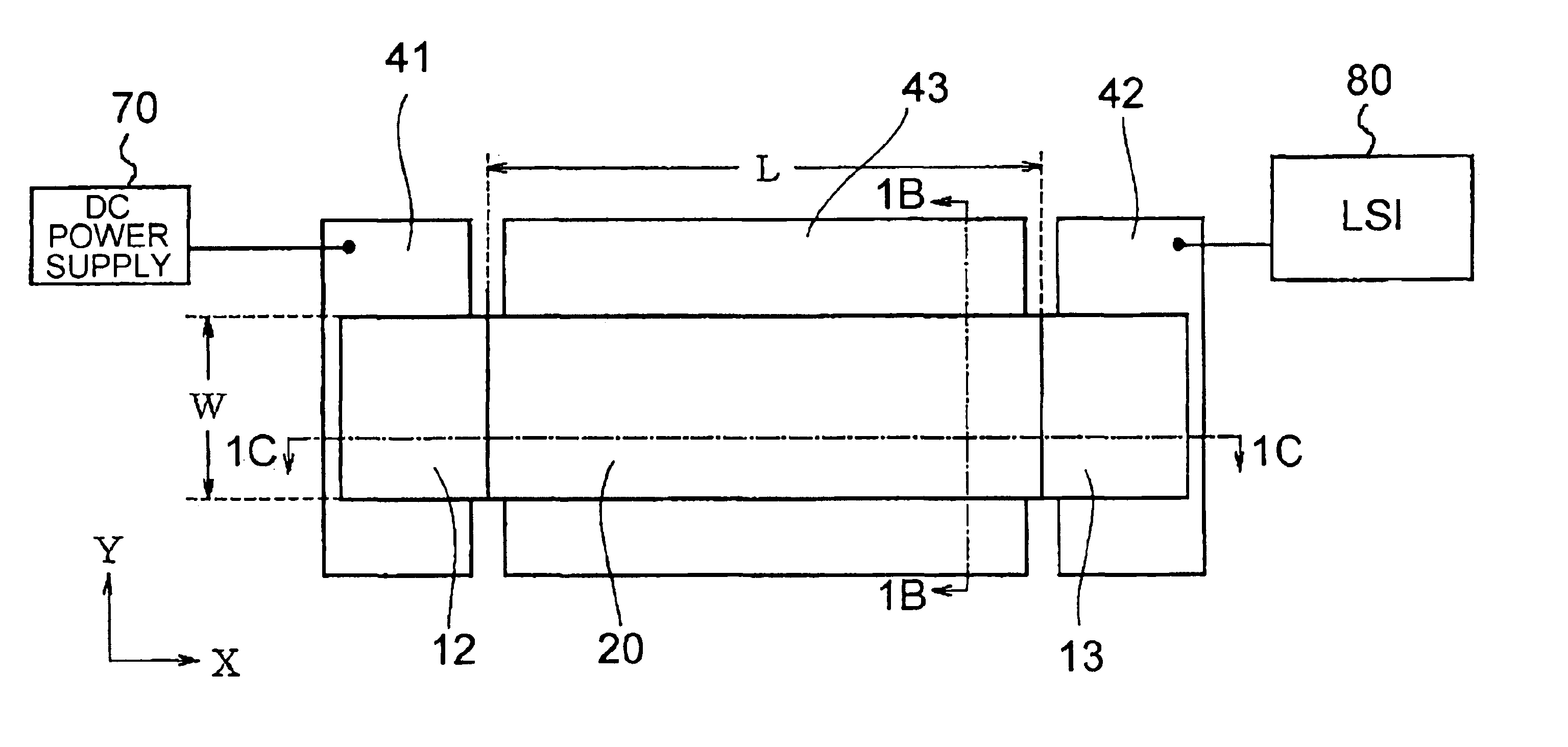 Transmission line type noise filter with reduced heat generation even when large DC current flows therein