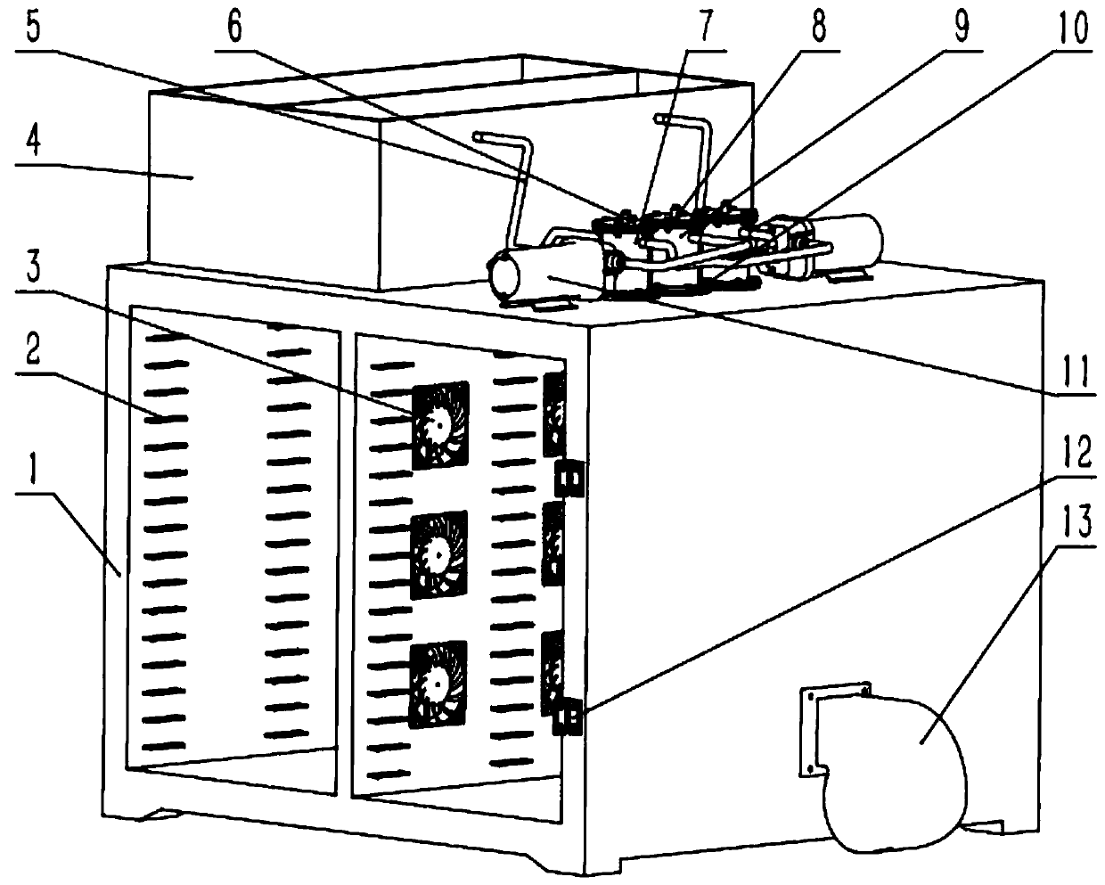 Temperature and humidity process control hot air dryer machine vision online detection system and method