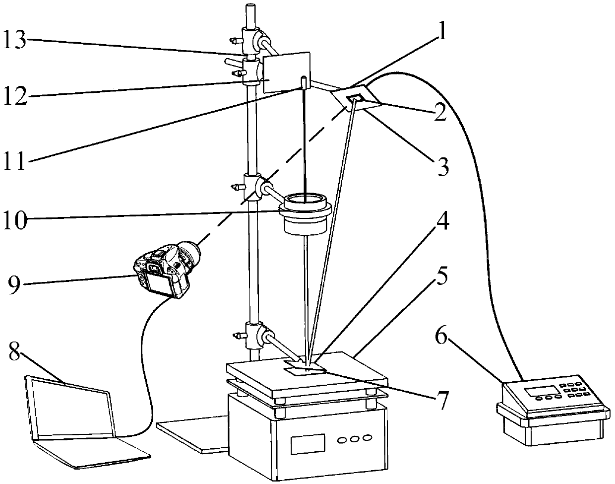 Non-contact glass temperature measuring system and method based on laser interference