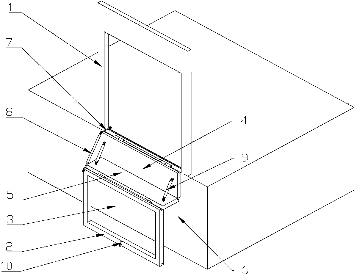 Downward-turnover type foldable escape window for vehicle