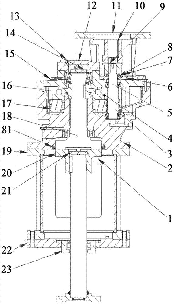 Supporting-point-free universal type blender transmission mechanism