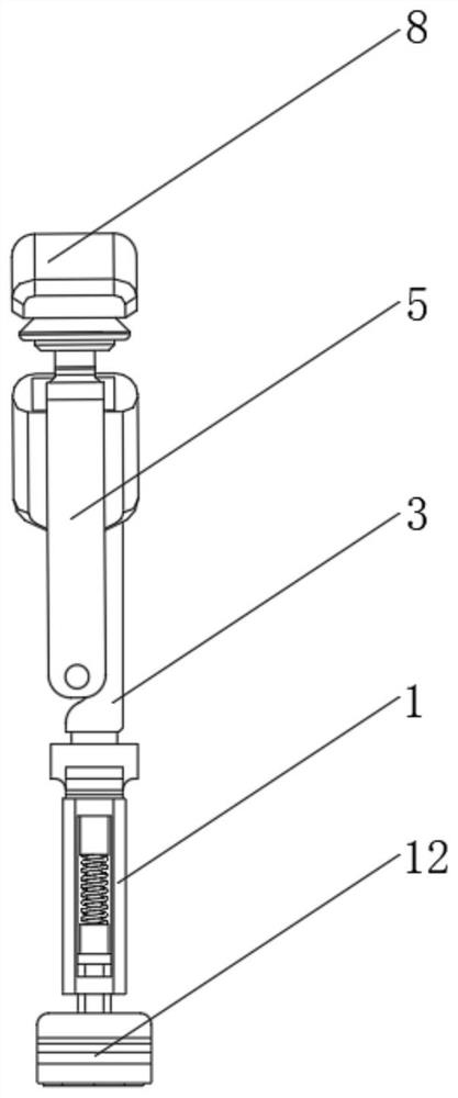 Survival hiking stick capable of self-adapting to terrains to absorb reverse force