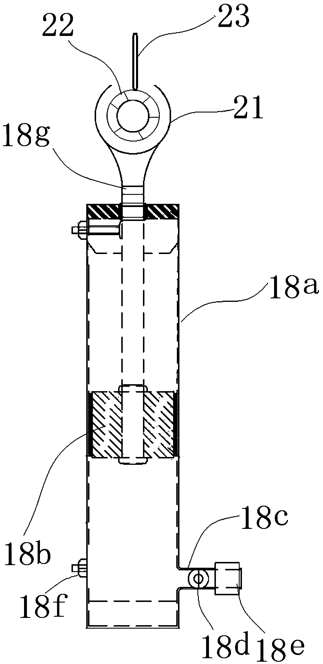 Device and method for installing wooden supporting rod into linkage rod