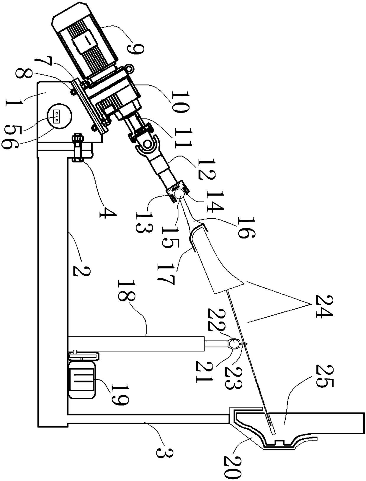 Device and method for installing wooden supporting rod into linkage rod