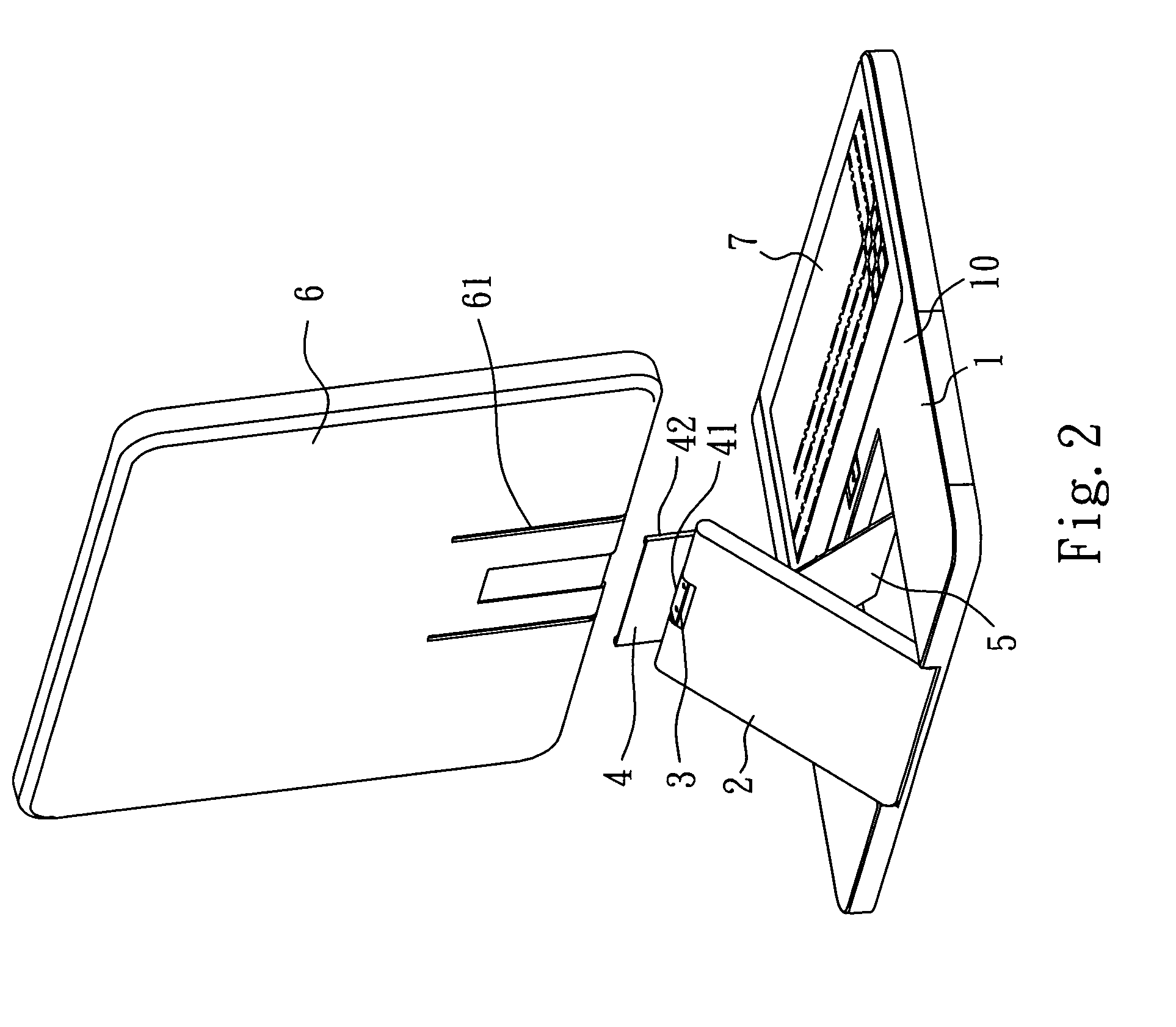 Portable computer support structure