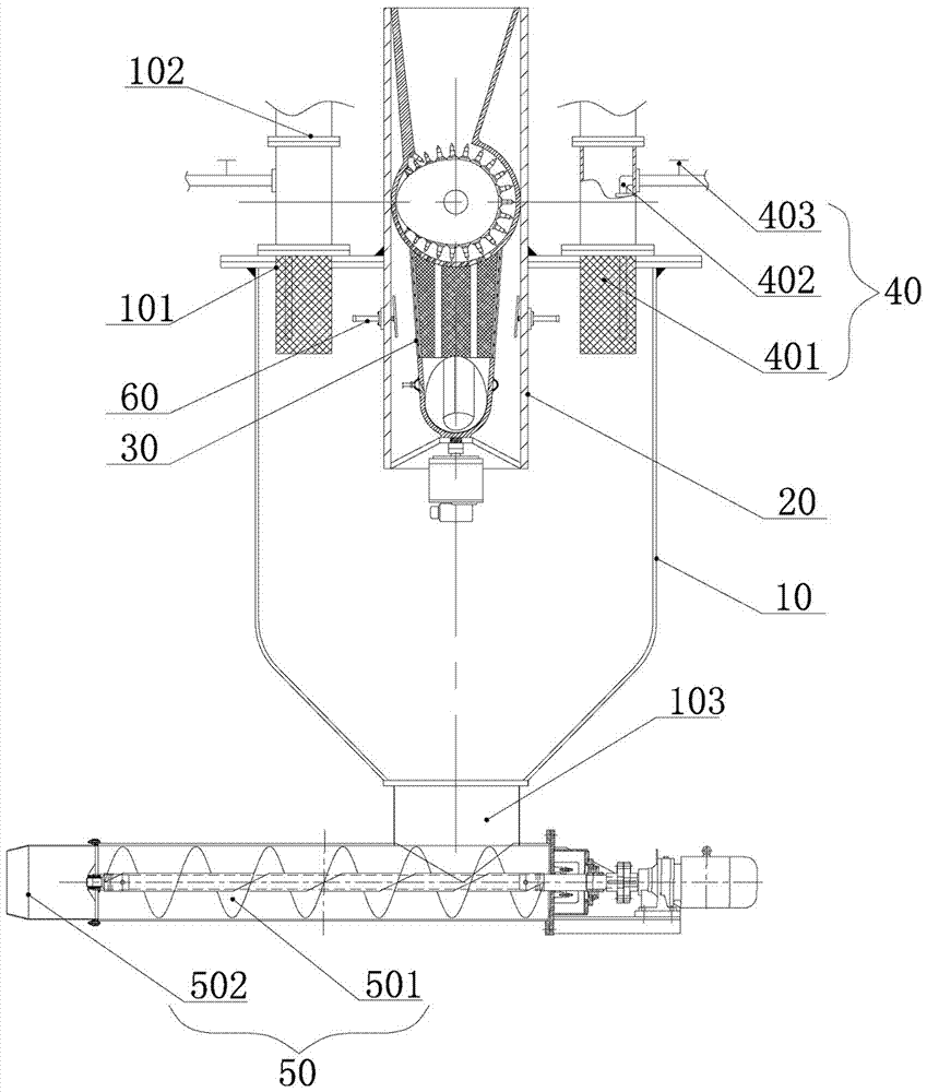 Traditional Chinese medicine crushing and grinding device capable of feeding and discharging materials continuously and automatically