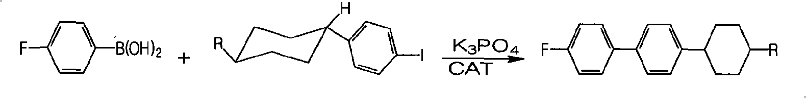 Method for synthesizing fluorine-containing antiform alkyl cyclohexyl biphenyl single liquid crystal