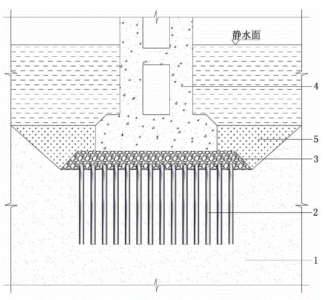 Testing device and testing method of pile composite foundation combined with broken stone hardcore foundation