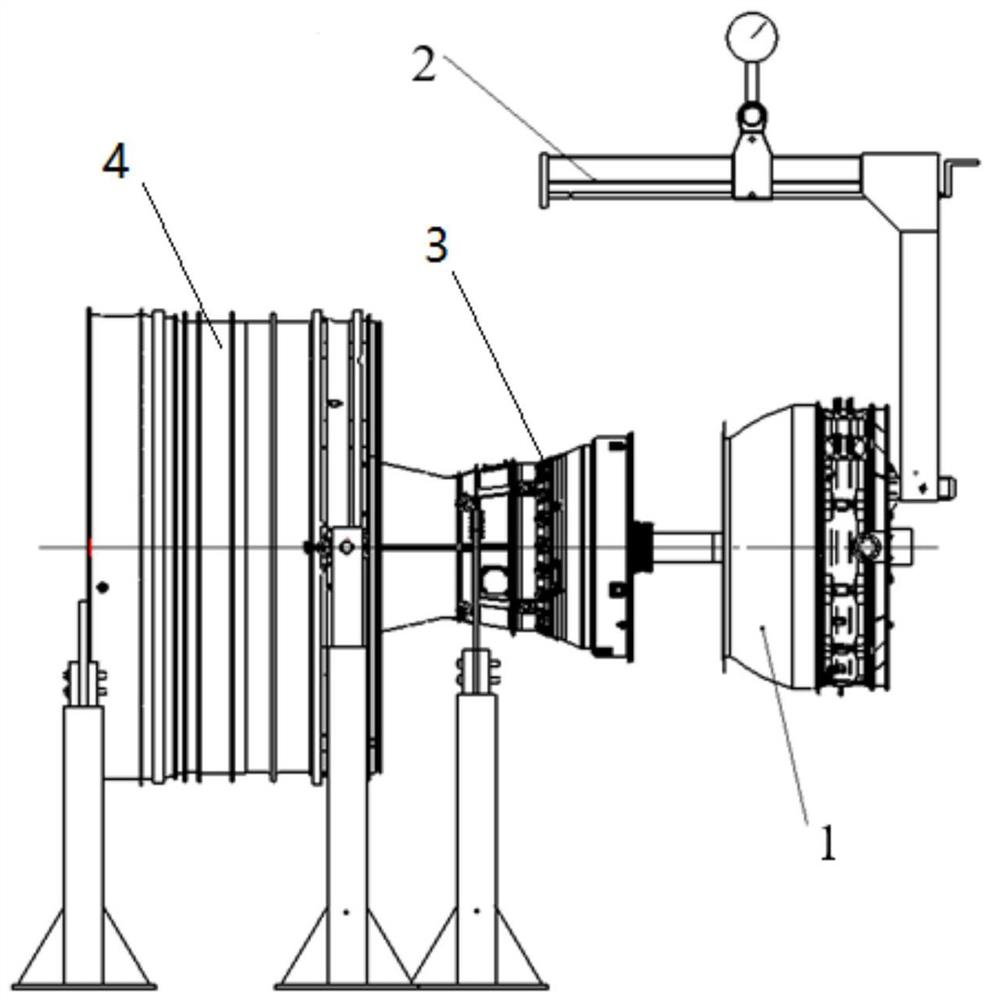 An assembly tooling for a low-pressure turbine of an engine