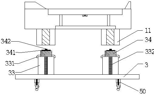 Buffer device with punching ejection for vehicle body punching machine