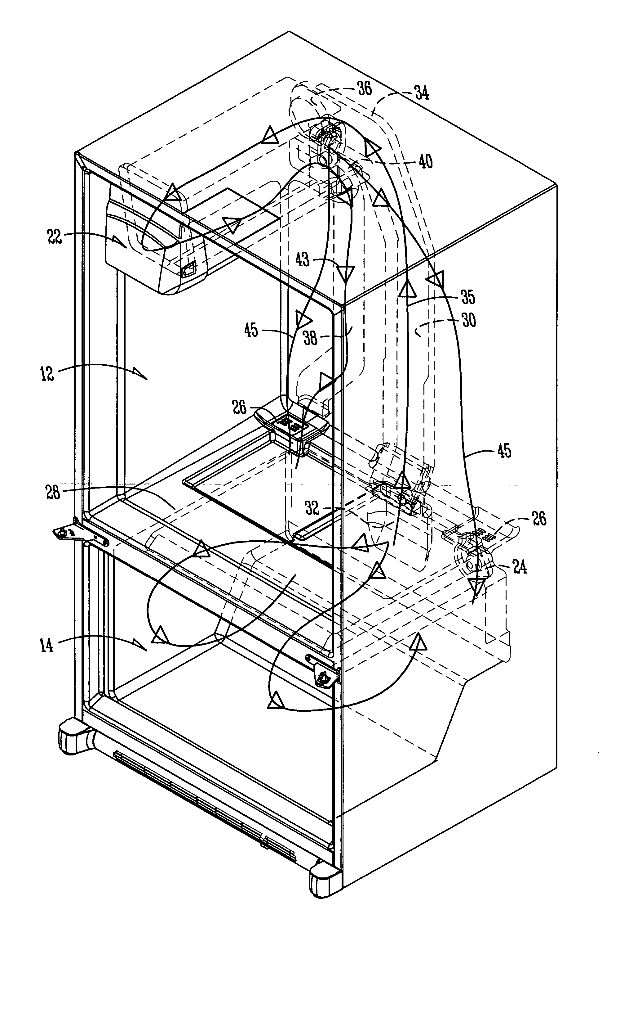 Insulated ice compartment for bottom mount refrigerator