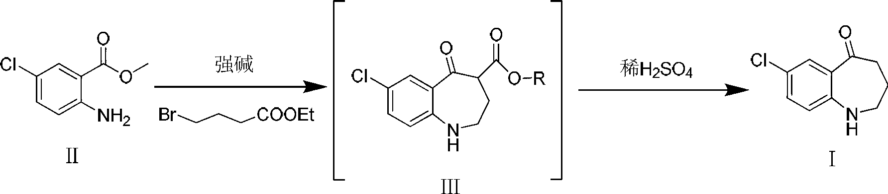 Preparation method of 7-chloro-5-oxo-2,3,4,5-tetrahydro-1H-1-benzazepine