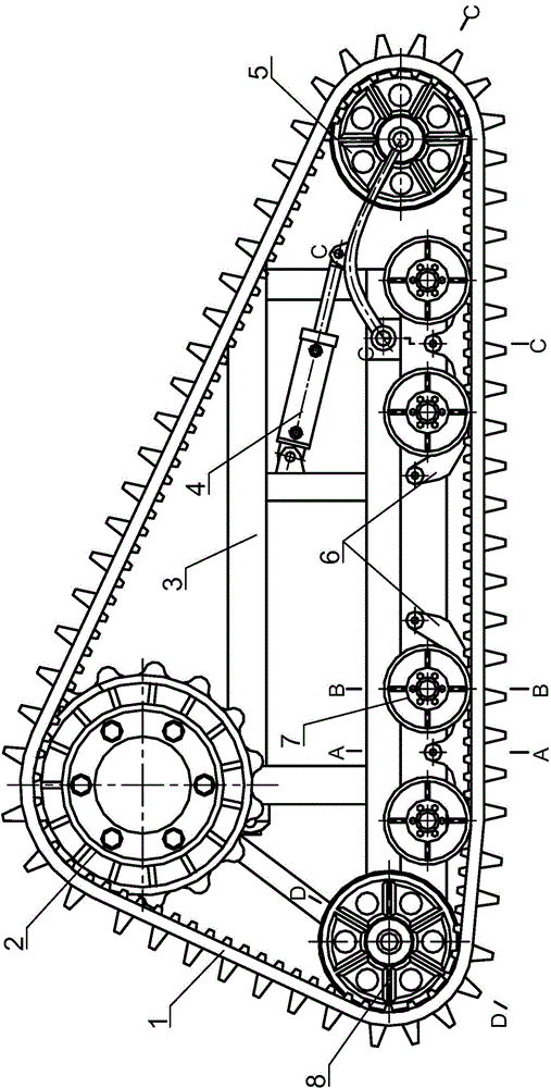 Deformation device of crawler belt running system