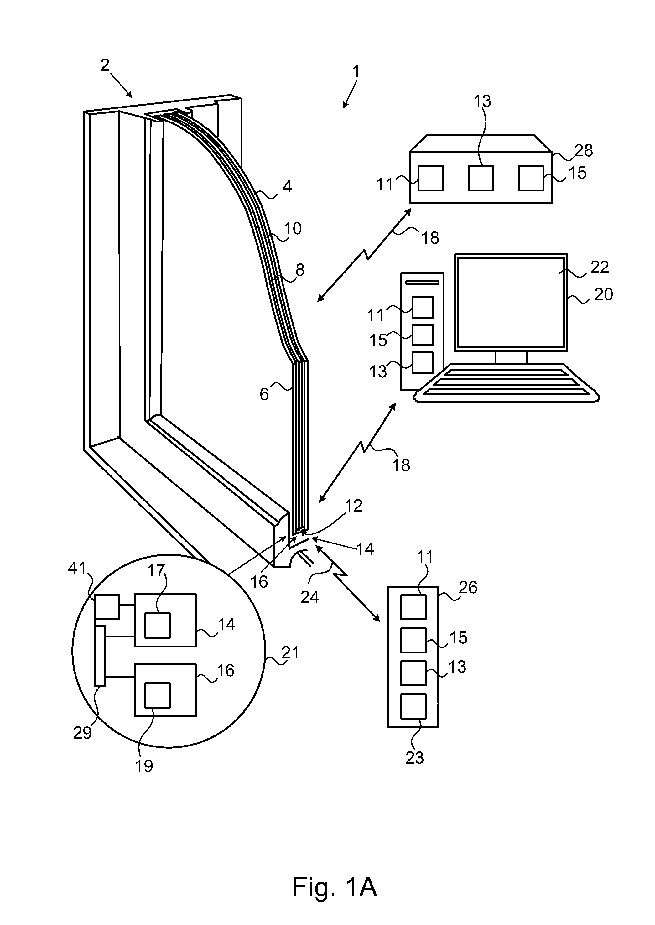 Multi-Sheet Glazing Unit With Internal Sensor
