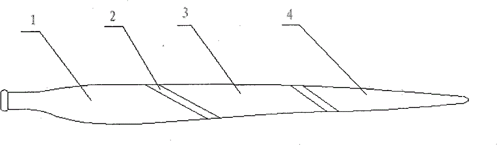 Sectionalized-assembly type fan blade and manufacturing method thereof