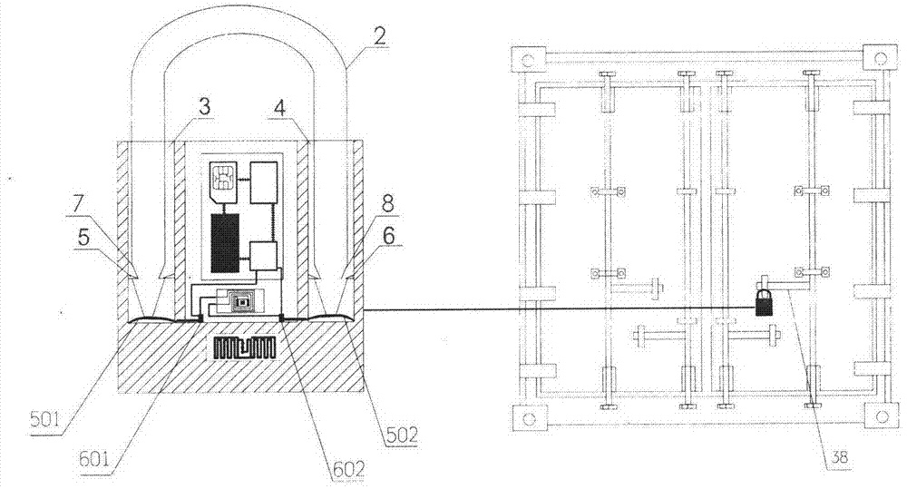Container door multi-frequency safety electronic label seal and monitor method thereof