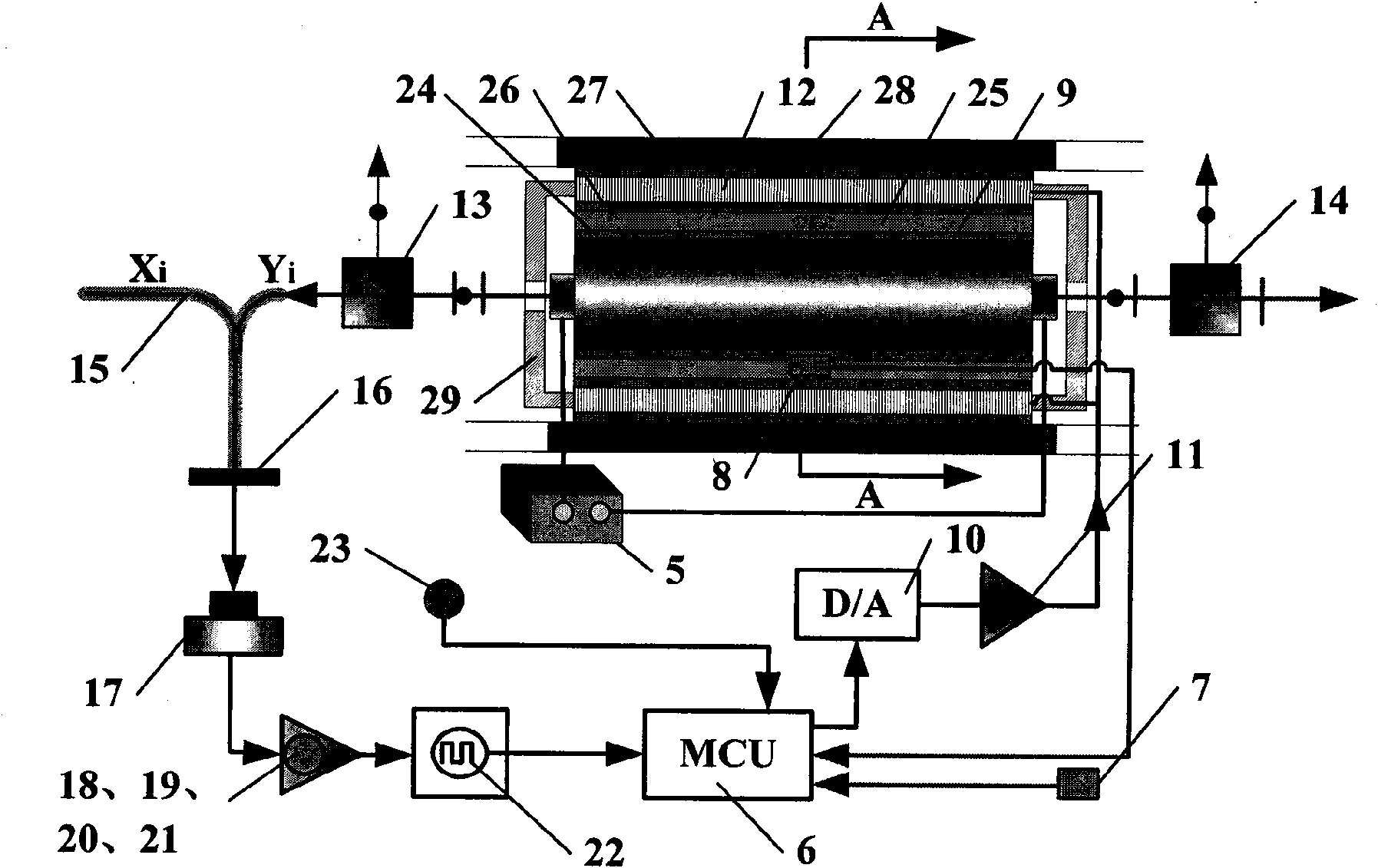Double longitudinal-mode thermoelectric cooling frequency-offset-lock method and device based on iodine frequency stabilization reference
