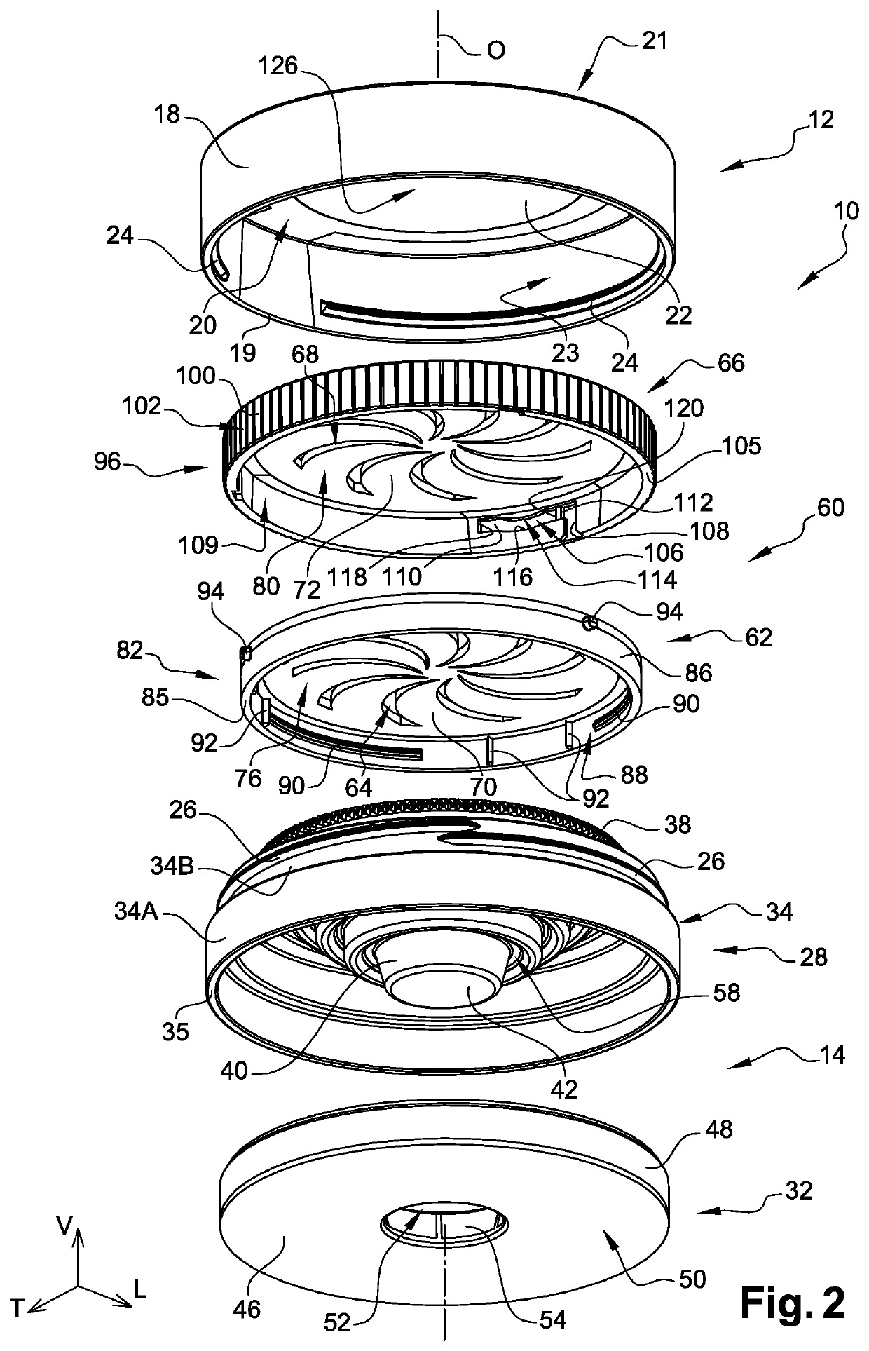 Case for powdered cosmetic product including an improved opening/closing device