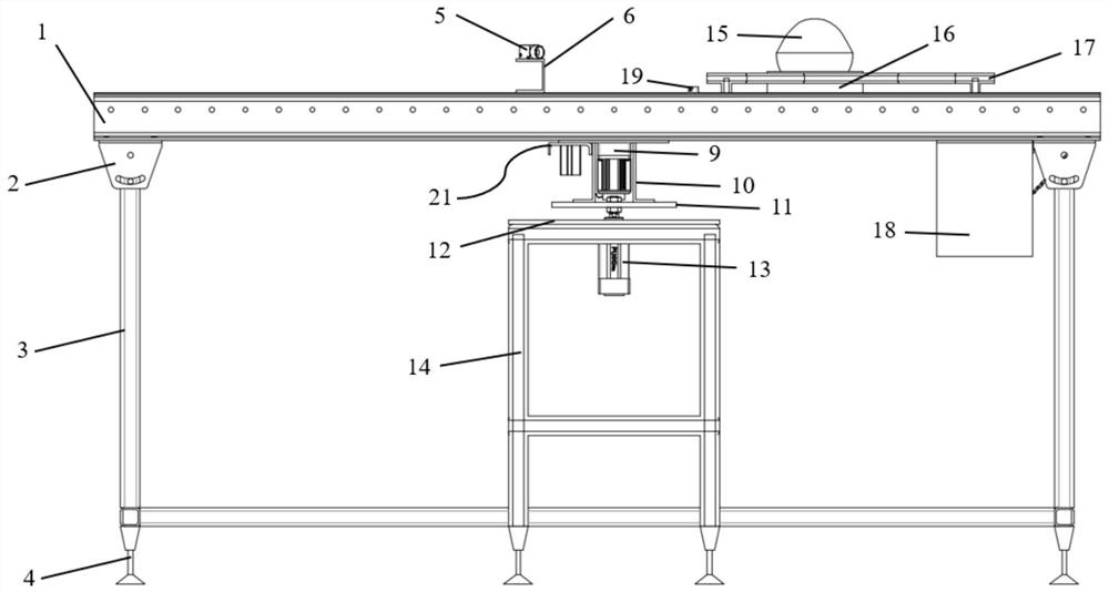 Tray conveying system suitable for full-perimeter real-time detection of fruits