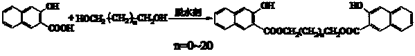 3-hydroxyl-2-naphthoic acid (1,n-alkylene glycol) diester coupling agent and synthetic method thereof