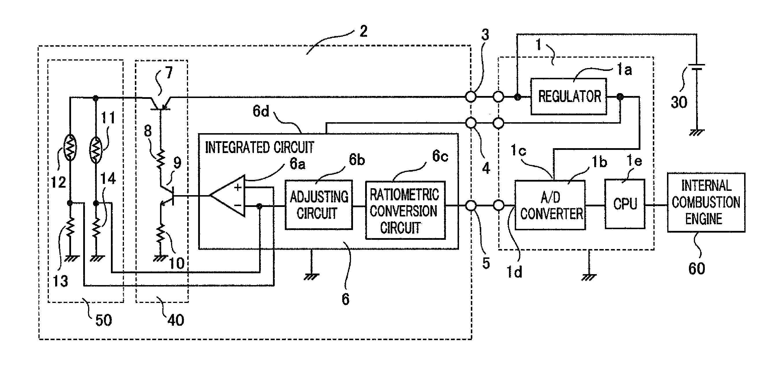 Thermal flow sensor for vehicles