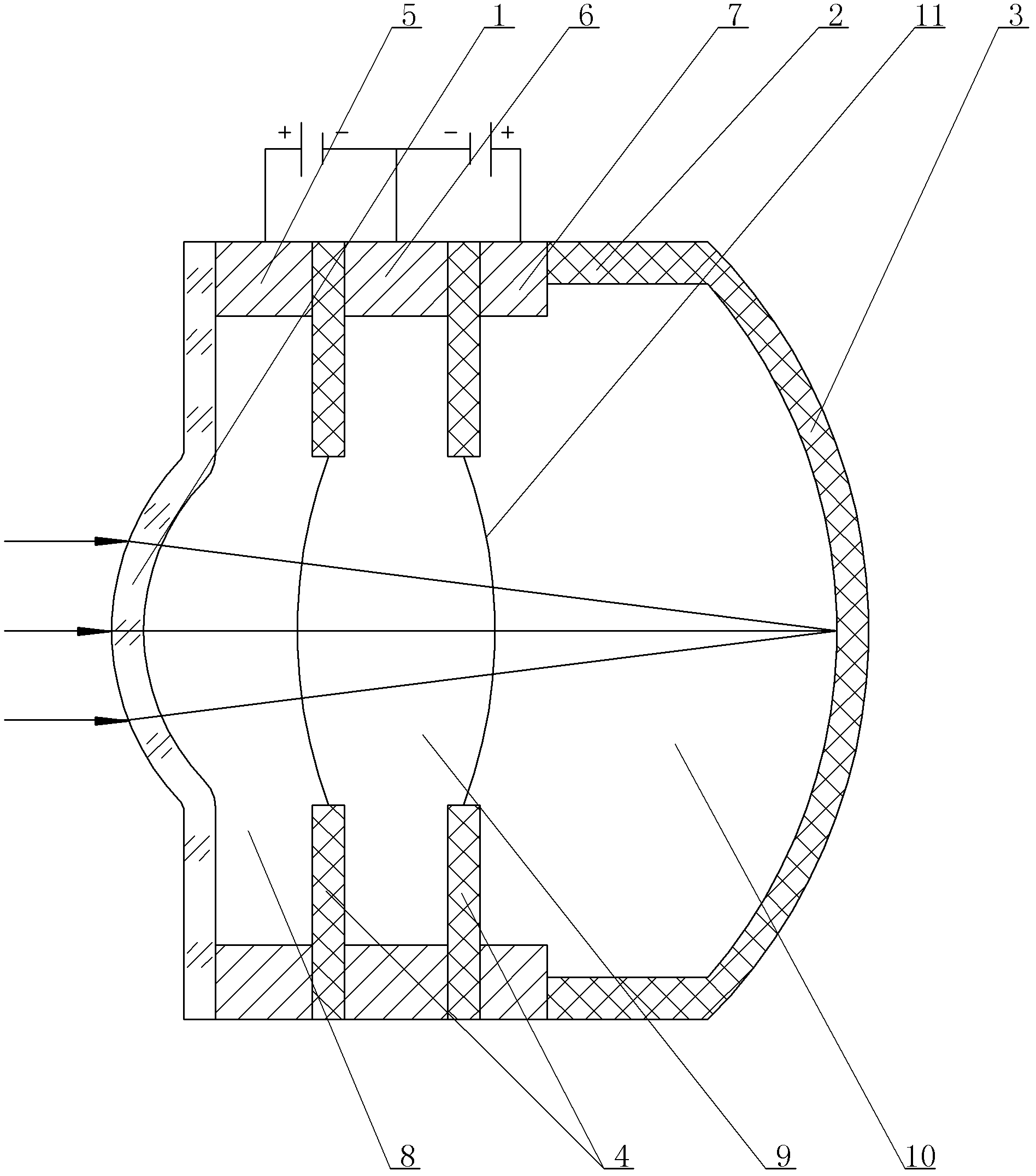 Analog eye with adjustable diopter