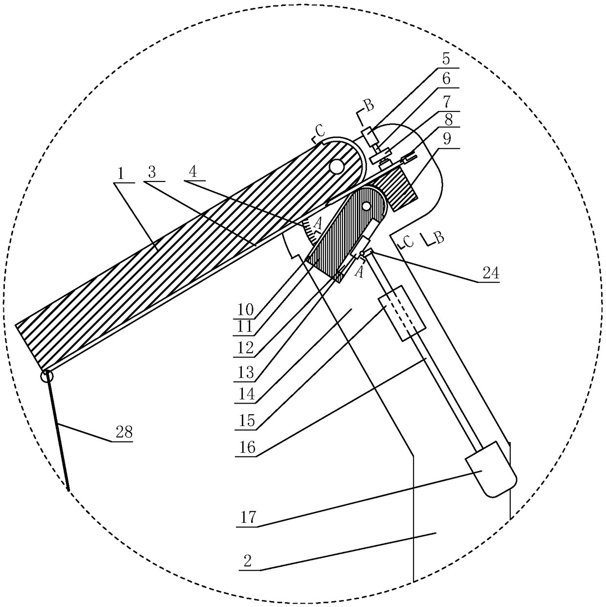 Pedal-type pedicle internal fixation bar bending device and working method thereof