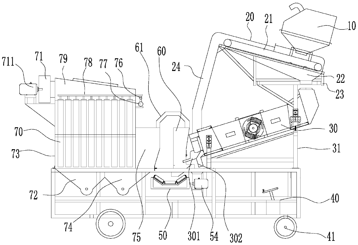 Environment-protecting grain cleaning and dust removing device