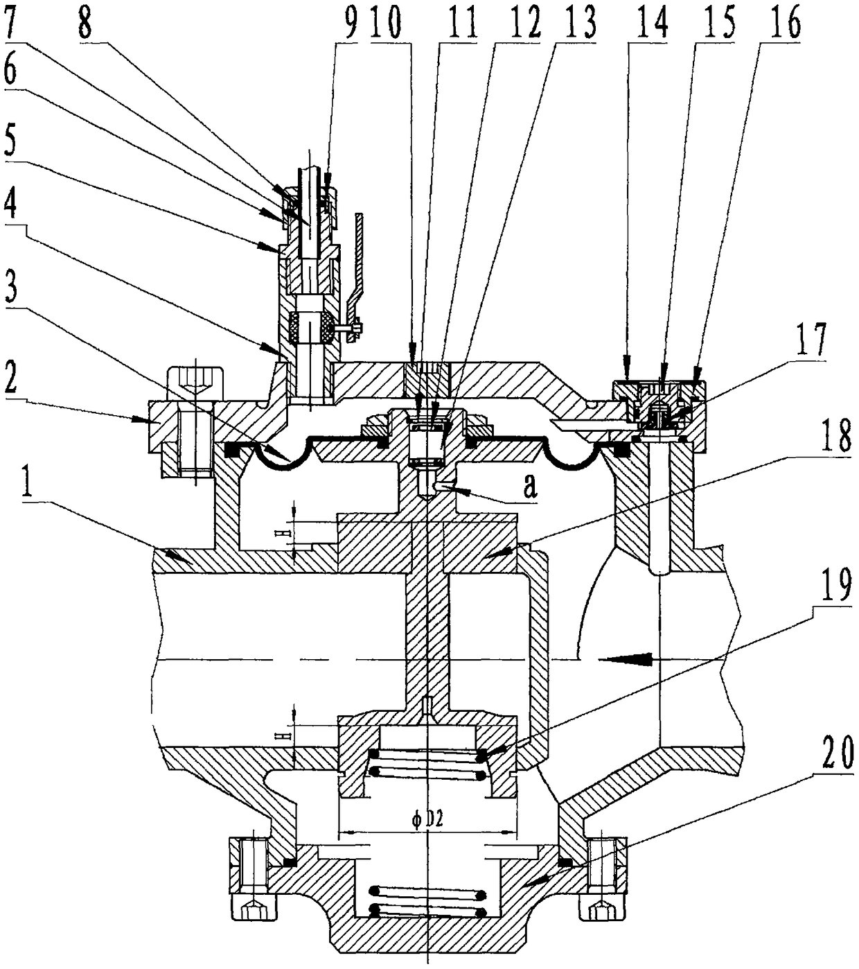 Self-operated differential pressure control valve