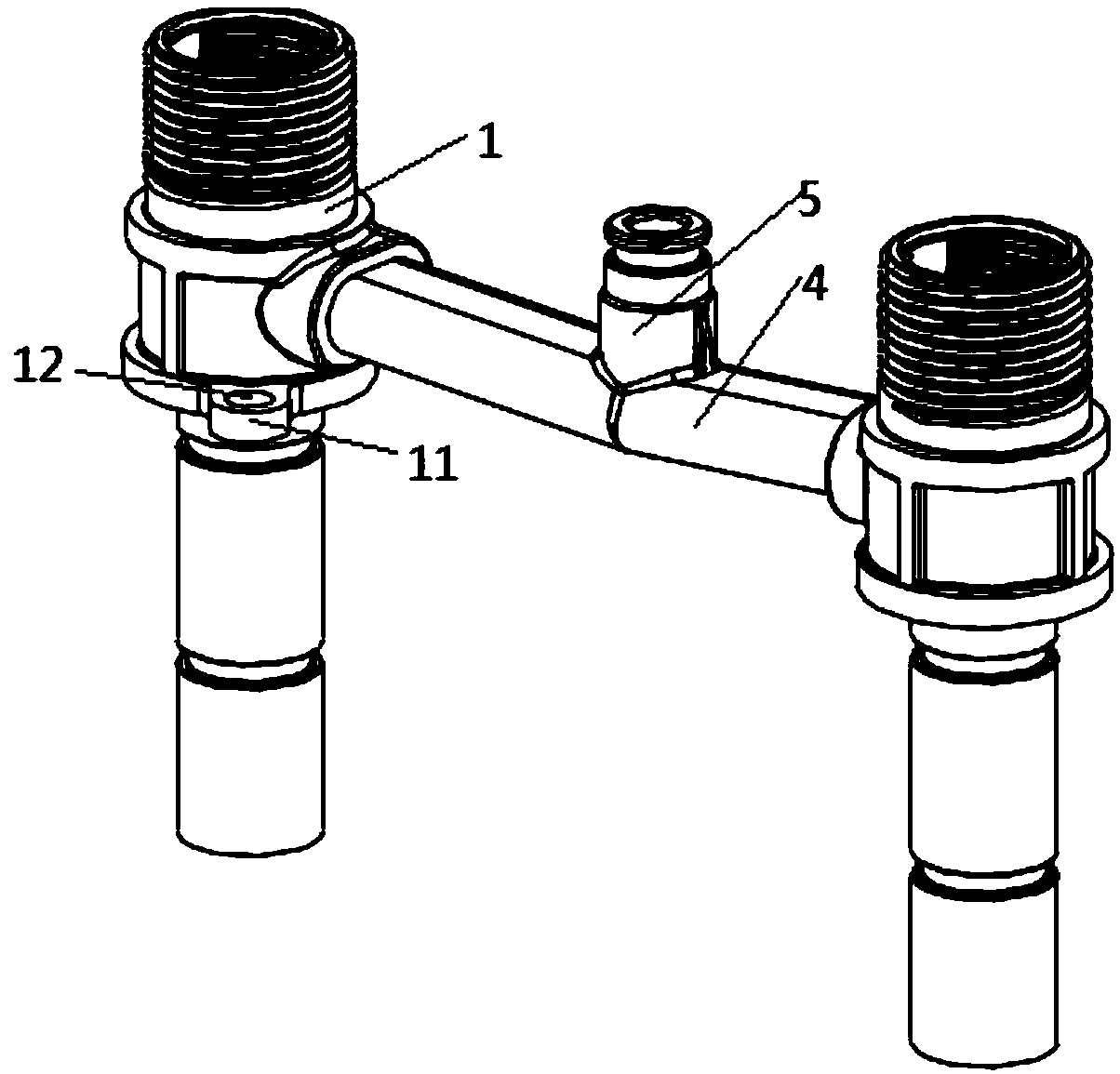 Double-handle water faucet having lift-type water drainage function