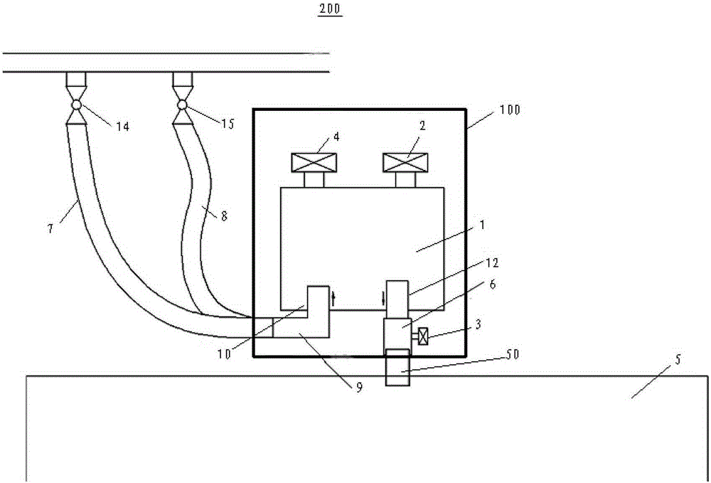 Cold and hot water mixing device for washing machine system and its washing machine system