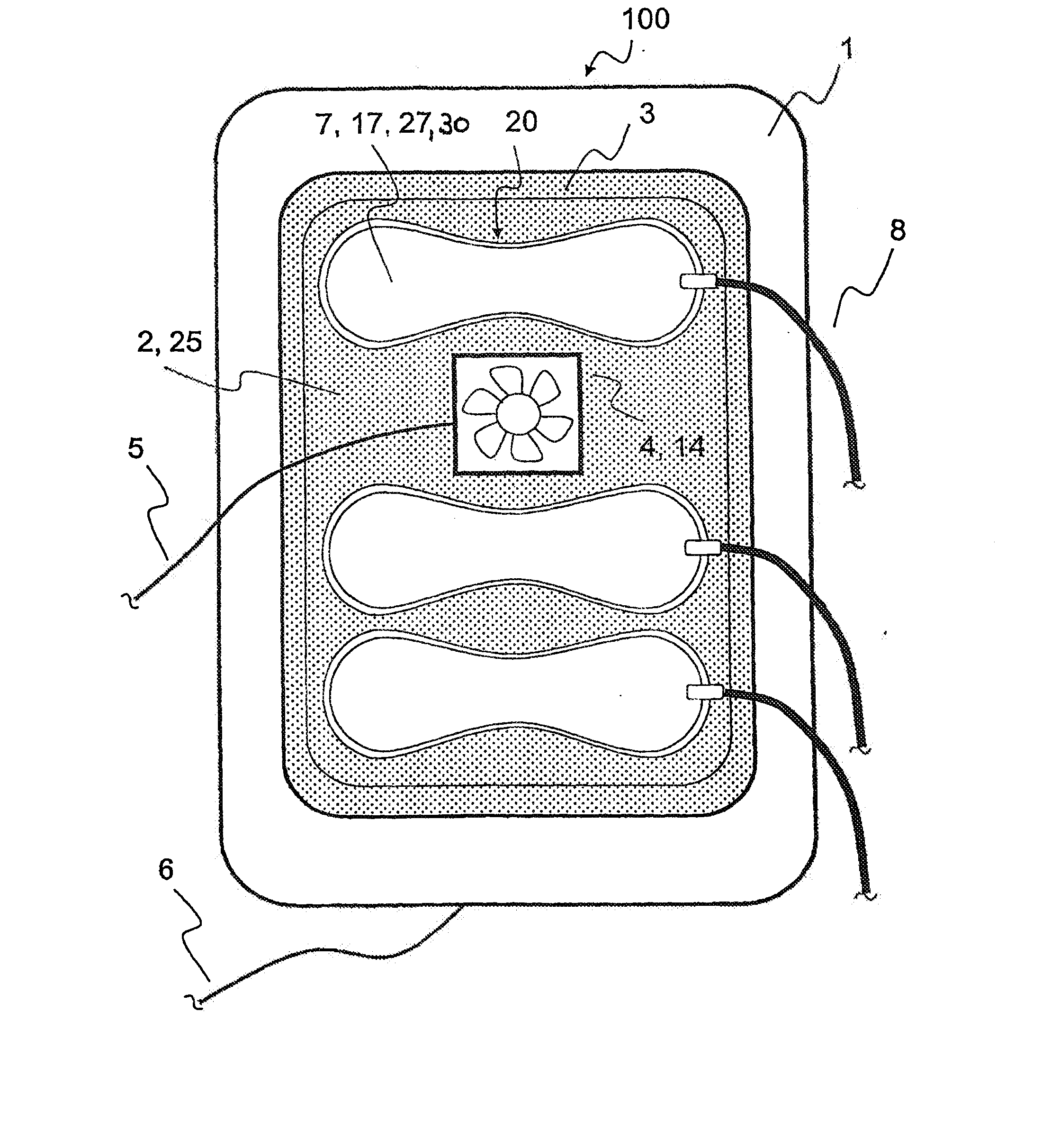 Device for conducting air in order to provide air conditioning for a body support device