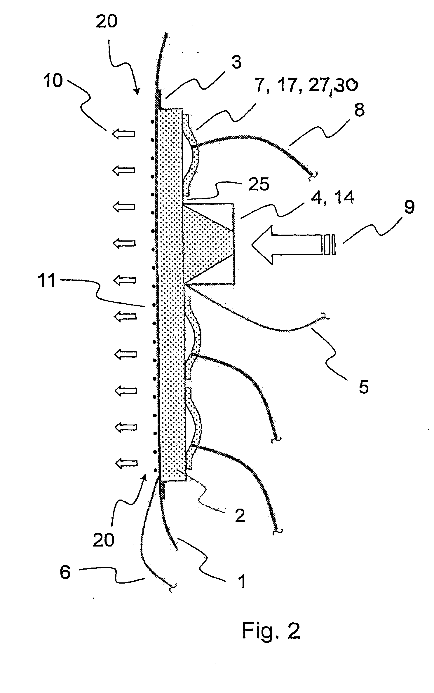 Device for conducting air in order to provide air conditioning for a body support device