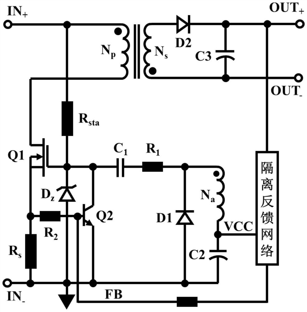 Self-excited drive and power conversion circuit based on gan HEMT device