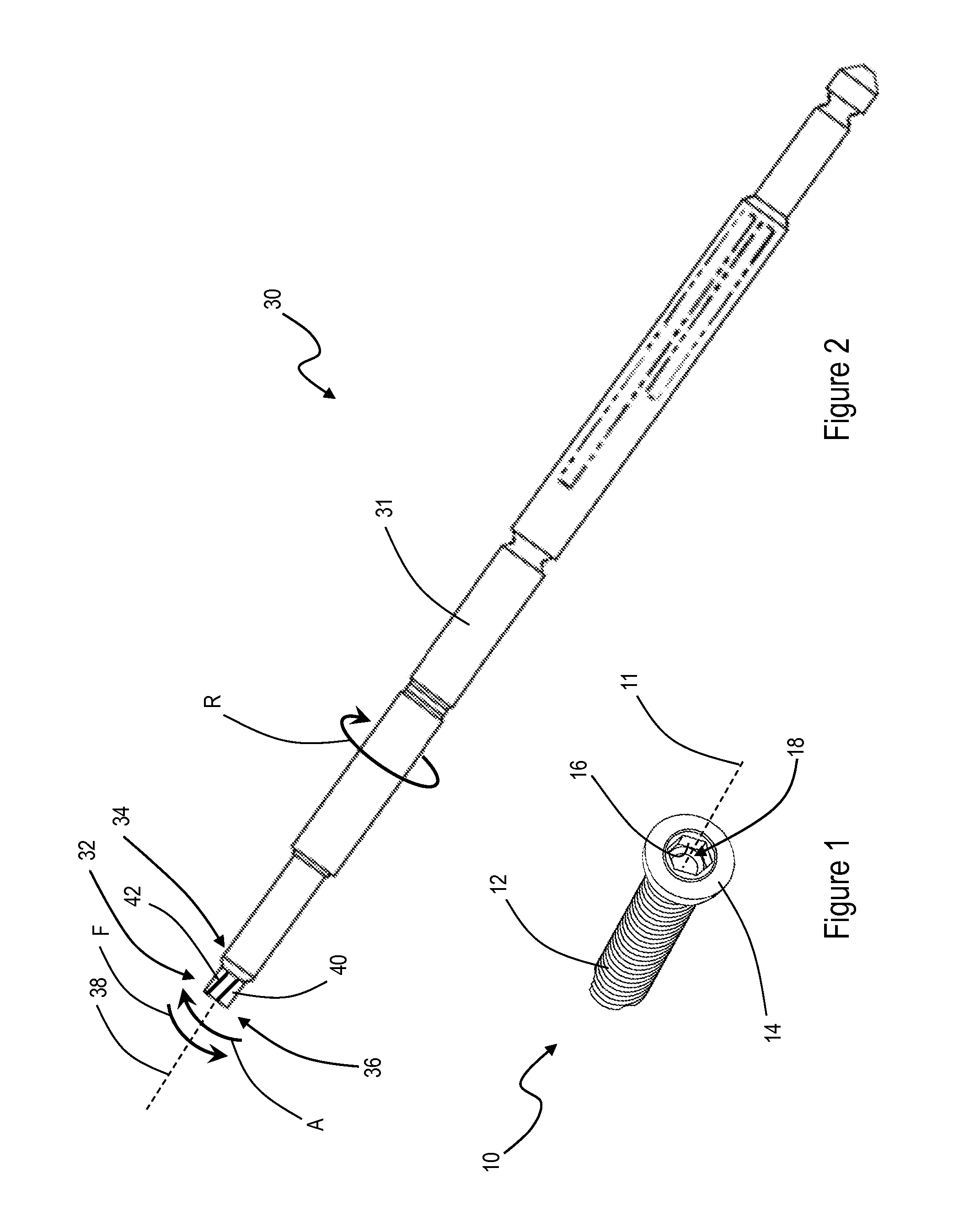 Locking screw driver with increased torsional strength