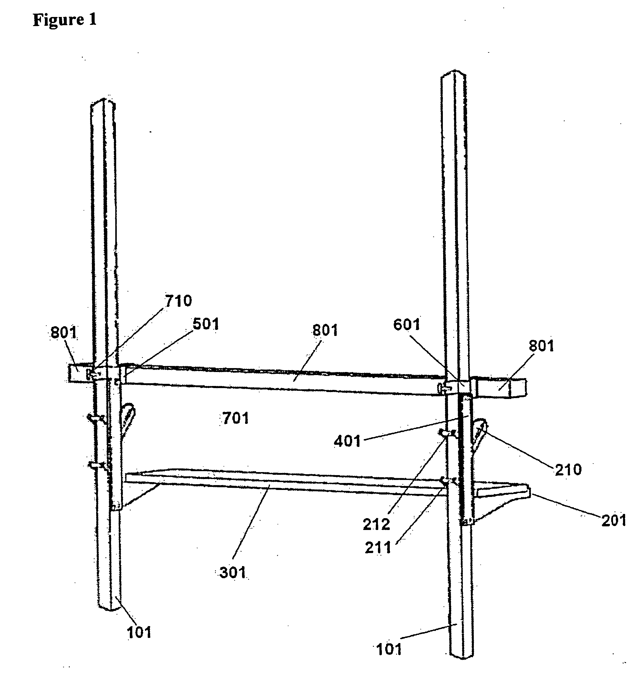 Scaffold safety railing device