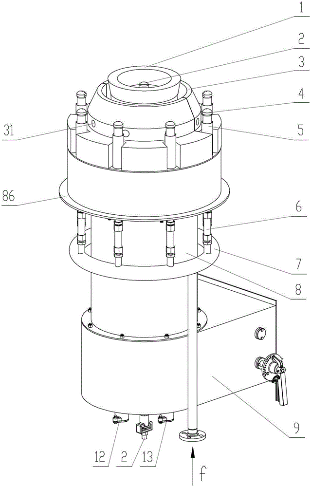 Bottom-mounted type NOx discharging circular flame gas burner