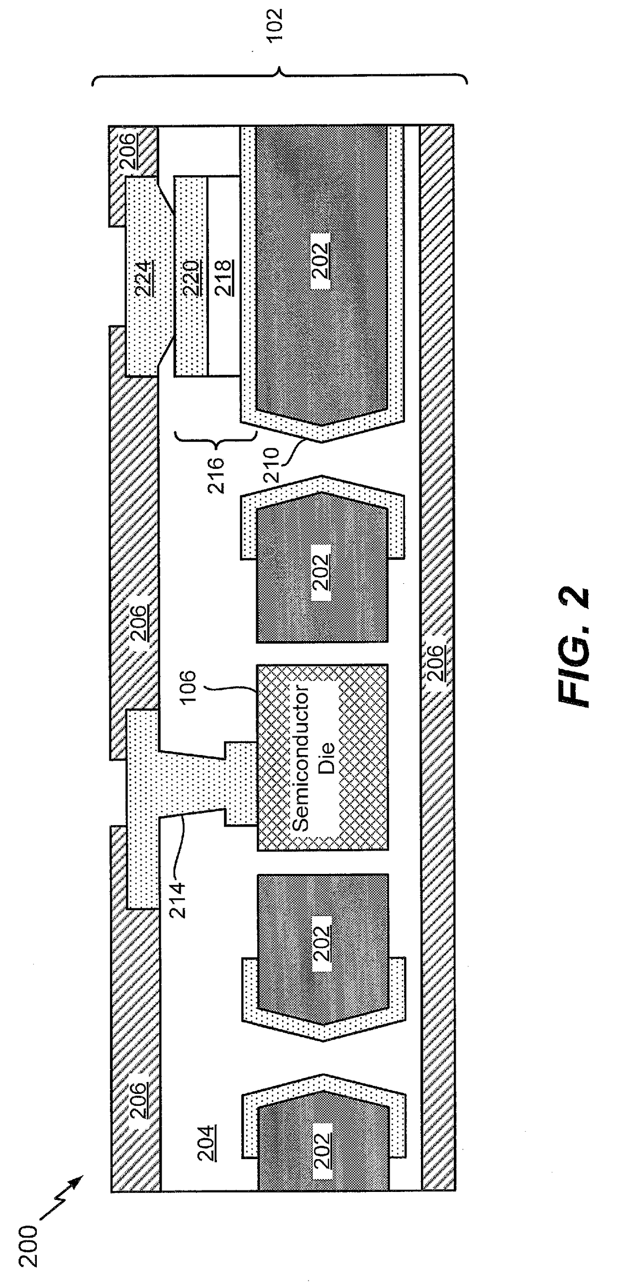 Glass substrate including passive-on-glass device and semiconductor die