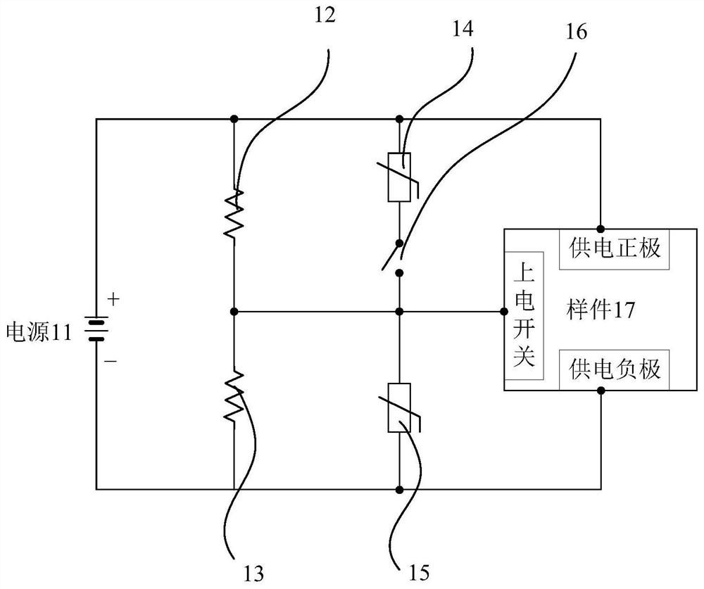 Device and method for controlling power on and off of sample