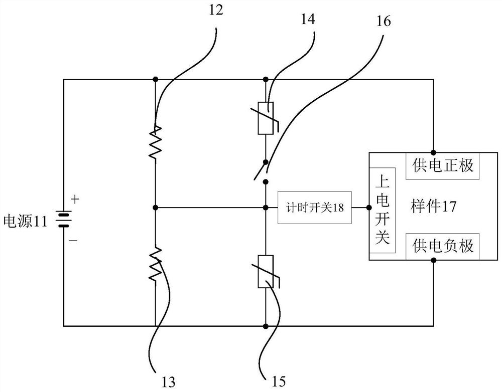 Device and method for controlling power on and off of sample