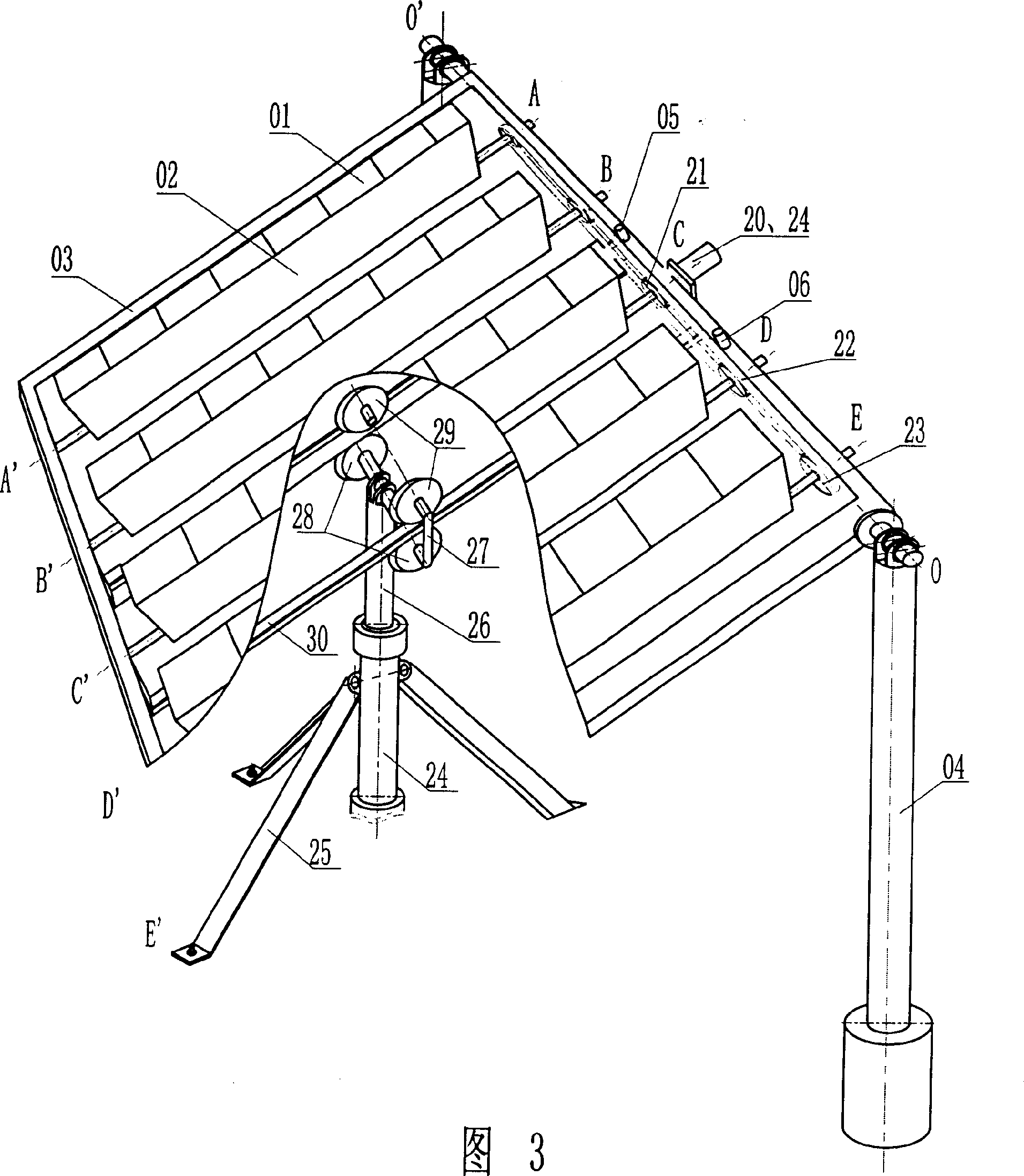 Large type wind proof light collecting device with capability of automatic tracking sun